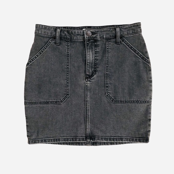 Wrangler Y2K Gray Denim Stretch Mini Skirt with Pockets Size 29 - Picture 2 of 6